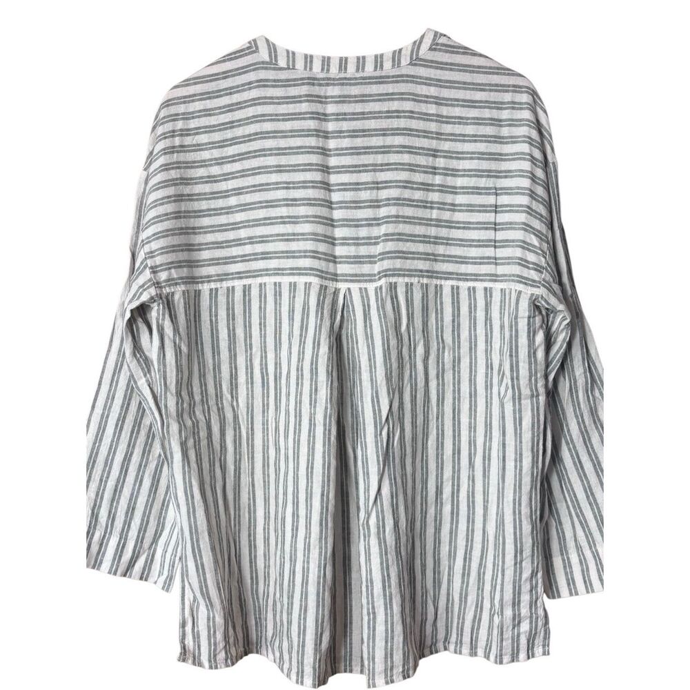 Madewell Linen-Blend Lakeline Popover Shirt distant grove new - Picture 6 of 7